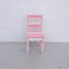 Silla de madera rosa y blanca infantil mueni003