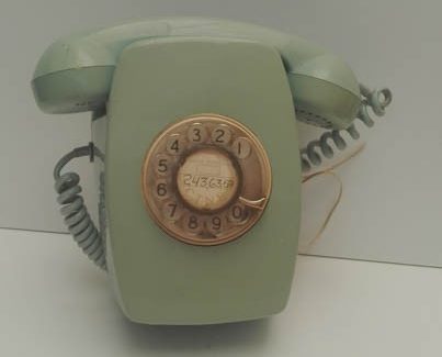 Telefono antiguo verde para pared - Prop Art