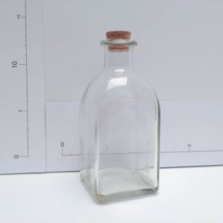 Botella cristal vino con tapón corcho barja001