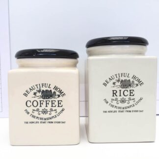 Set tarros beige-negro coffe and rice cocta016