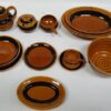 Juego platos barro cenefa negra