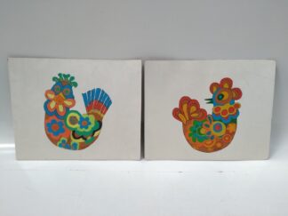 Cuadro tablas gallinas colores 50x40