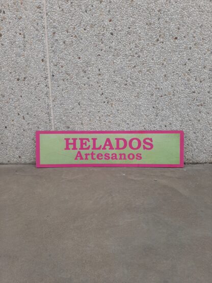 Cartel helados artesanos 120x30cm
