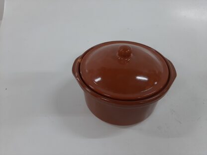 Cazuela de barro lisa con trapa - Imagen 2