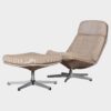 Butaca beige con reposapies