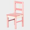 Silla de madera rosa y blanca infantil