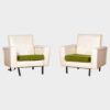 Butaca skay blanco asiento verde años 60 - Imagen 3