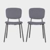 Silla tapizada gris estructura metal