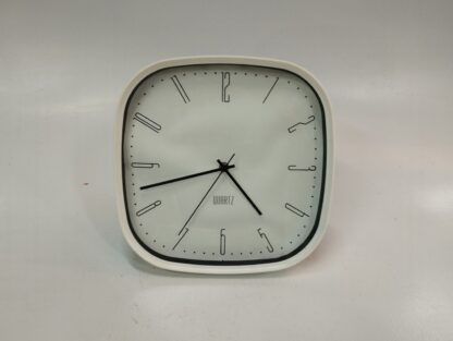 Reloj pared cuadrado blanco