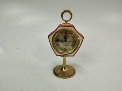 Reloj mesa rojo y beige vintage