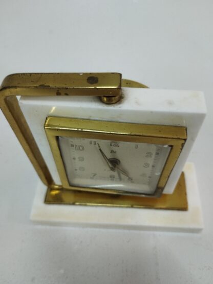 Reloj mesa mármol y dorado vintage - Imagen 2