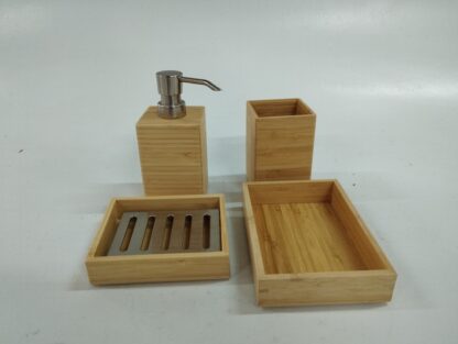 Accesorios juego baño madera