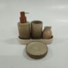 Accesorios juego baño tono piedra