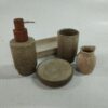 Accesorios juego baño tono piedra - Imagen 2