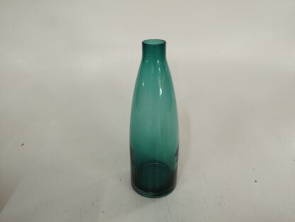 Jarrón cristal forma botella verde