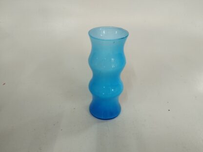 Jarrón cristal ondas azul