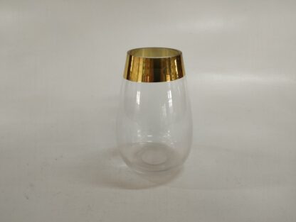 Jarrón cristal con cenefa dorada