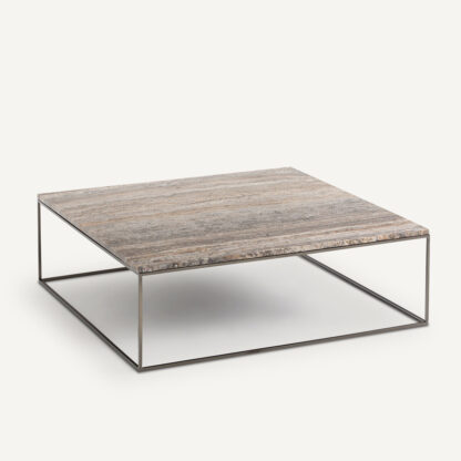 Mesa de centro estructura metal y sobre travertino