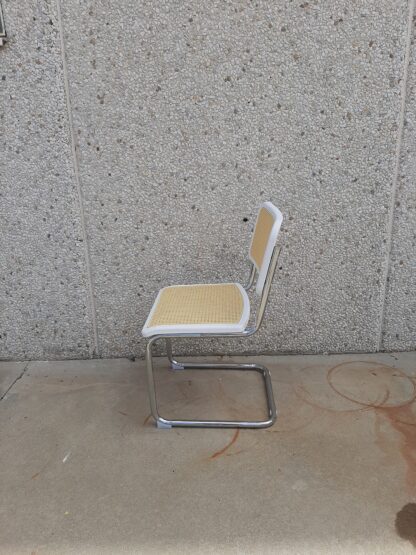 Silla rafia blanca y crema plástico - Imagen 2