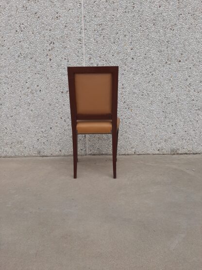 Silla madera oscura y skay vintage 2 - Imagen 2