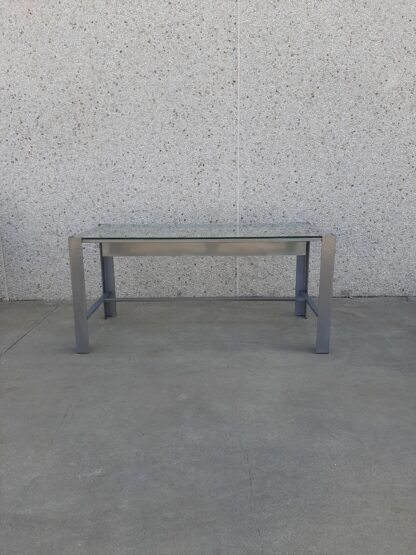 Mesa escritorio metal y cristal