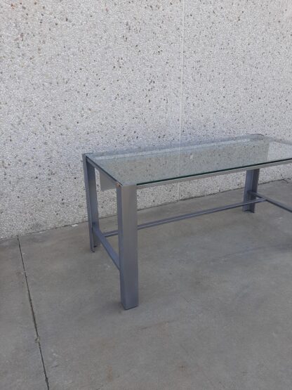 Mesa escritorio metal y cristal - Imagen 2