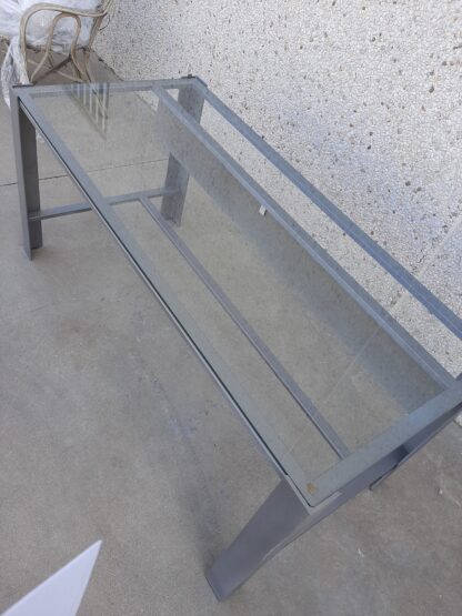 Mesa escritorio metal y cristal - Imagen 3
