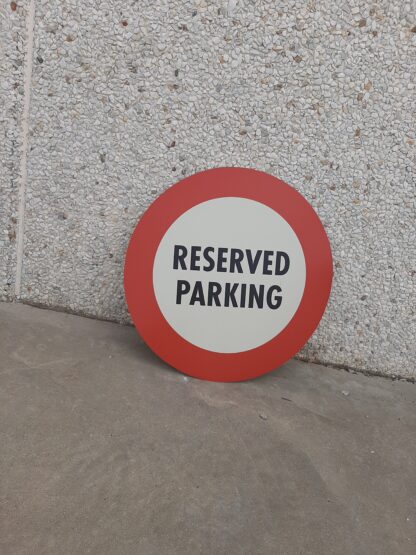 Señal reserved parking plástico ø60cm