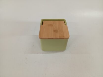 Salero verde con tapa madera