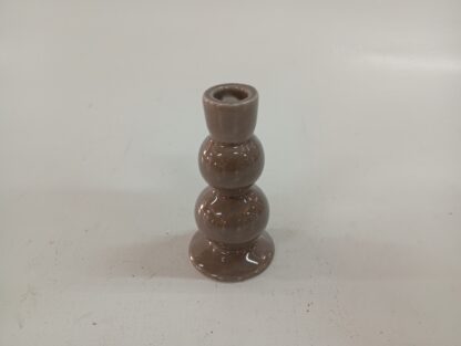 Candelabro cerámica marrón grisáceo
