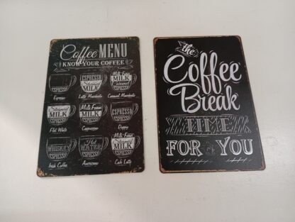 Menú pizarra café