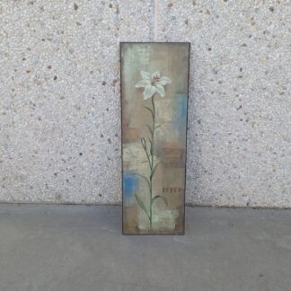 Cuadro de madera flor blanca 31x91