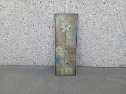 Cuadro de madera flor blanca 31x91