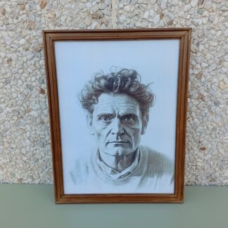 Cuadro hombre retrato carboncillo 34x44cm