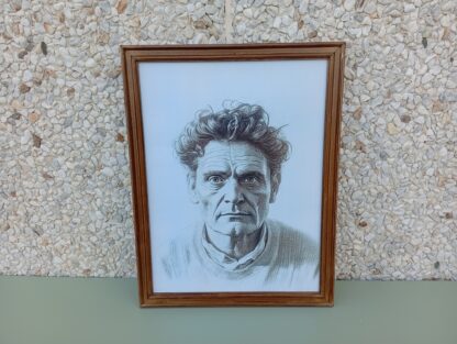 Cuadro hombre retrato carboncillo 34x44cm