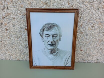Cuadro hombre retrato carboncillo 34x44cm - Imagen 2