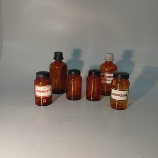 Bote farmacia ámbar antiguo
